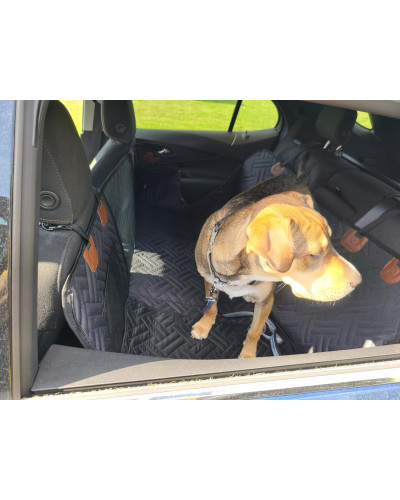 Harde bodem hondenauto achterbankhoes - halve hangmatstijl, achterbankverlenger en autoscheider voor honden, geschikt voor hatchbacks, sedans en SUV's
